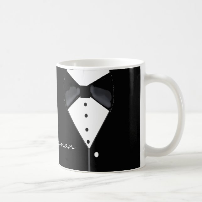 Caneca De Café Design de Smoking para Padrinhos (Direita)