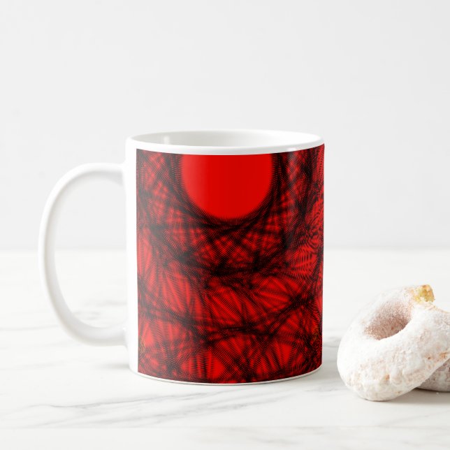 Caneca De Café design de sol abstrato (Com Donut)