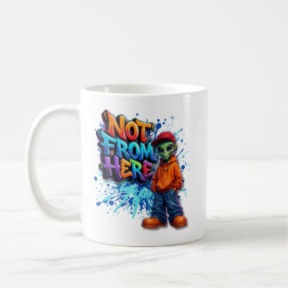 Caneca De Café Design de Streetwear de Alien Engraçado Não é Daqu