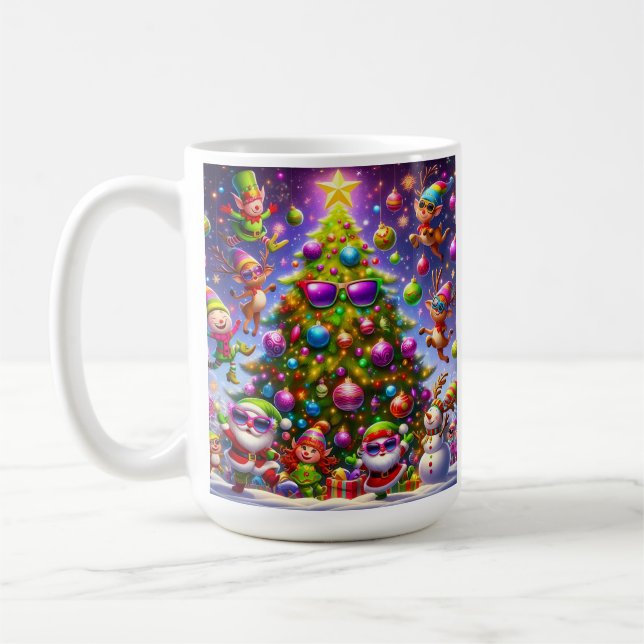 Caneca De Café Design de suéter feio de Natal (Esquerda)