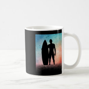 Caneca De Café Design de surf retrô engraçado para homens rapazes