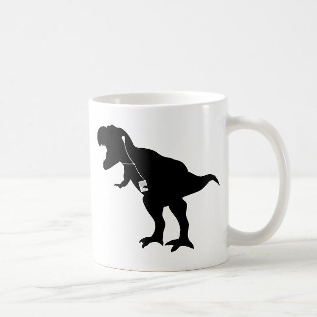 Caneca De Café Design de T-Rex da dança (Direita)