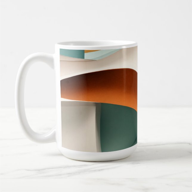 Caneca De Café ''Design de T-shirt 3D moderna do século Médio'' (Esquerda)