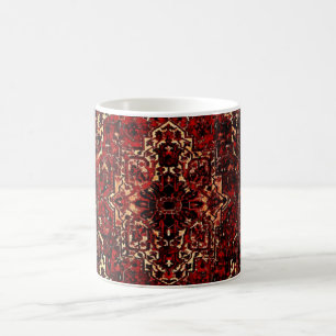 Caneca De Café design de tapete oriental vermelho escuro