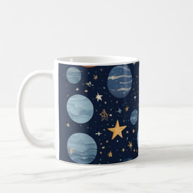 Caneca De Café Design de temática cósmica com elementos celestes (Esquerda)