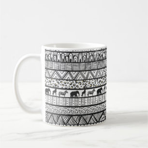 Caneca De Café Design de Tendência de Padrão Africano Tribal Ne