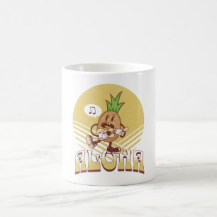 Caneca De Café Design de texto "Aloha" com estilo retrô