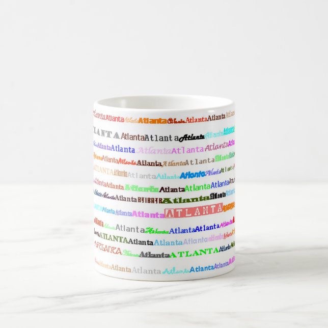 Caneca De Café Design de texto Atlanta II Mug I (Centro)