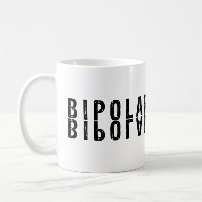 Caneca De Café Design de texto bipolar (Esquerda)