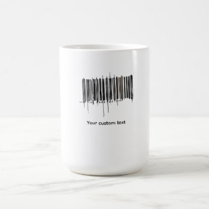 Caneca De Café Design de Texto de Código de Barras Personalizado