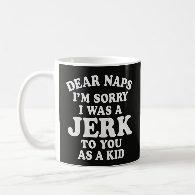 Caneca De Café Design de texto de desculpas "Queridos Sonhos" eng (Esquerda)