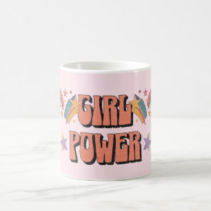 Caneca De Café Design de texto de energia para garotas com estrel