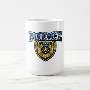 Caneca De Café Design de Texto em Negrito de Insígnia da Polícia