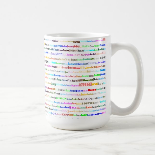 Caneca De Café Design de texto II Mug de Boston (Direita)