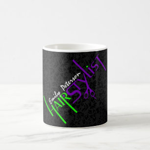 Caneca De Café Design de texto Verde E Roxo