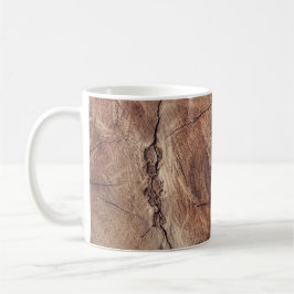Caneca De Café Design de Textura Rústica de Madeira