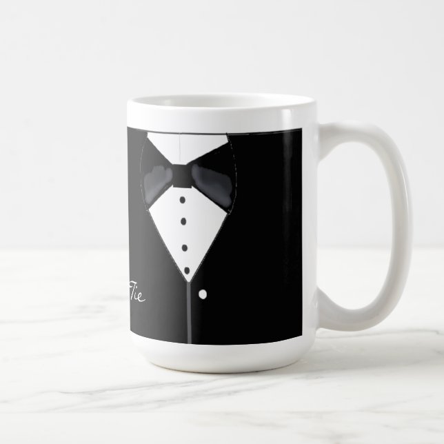 Caneca De Café Design de Tie Tuxedo preto (Direita)