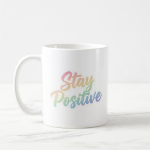 Caneca De Café Design de Tipografia Arco-Íris Pastel Positivo