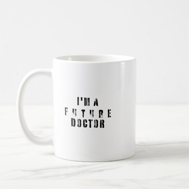 Caneca De Café Design de Tipografia Grunge de Futuro Médico (Esquerda)