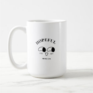 Caneca De Café Design de Tipografia Minimalista Nau Esperançosa