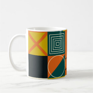 Caneca De Café Design de trabalho de arte geométrico com formas