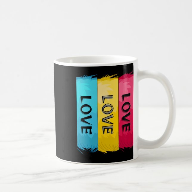 Caneca De Café Design de três vezes com amor (Direita)