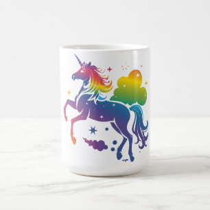 Caneca De Café Design de unicórnio colorido arco-íris
