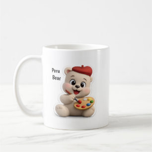Caneca De Café Design de Urso de Pelúcia Adorável e Fofo