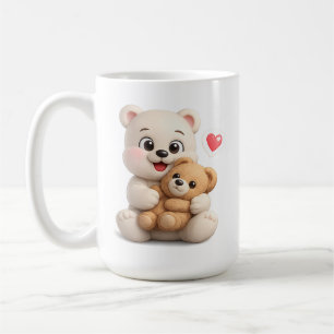 Caneca De Café Design de Urso de Pelúcia Adorável e Fofo