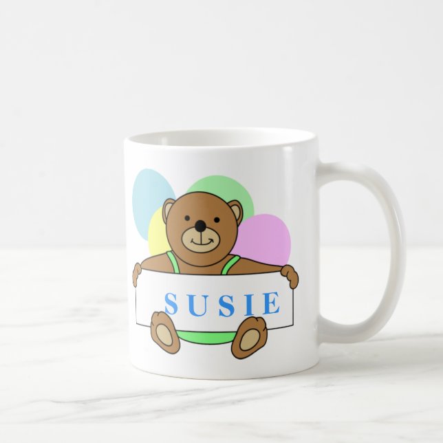 Caneca De Café Design de Urso de Pelúcia Personalizado (Direita)