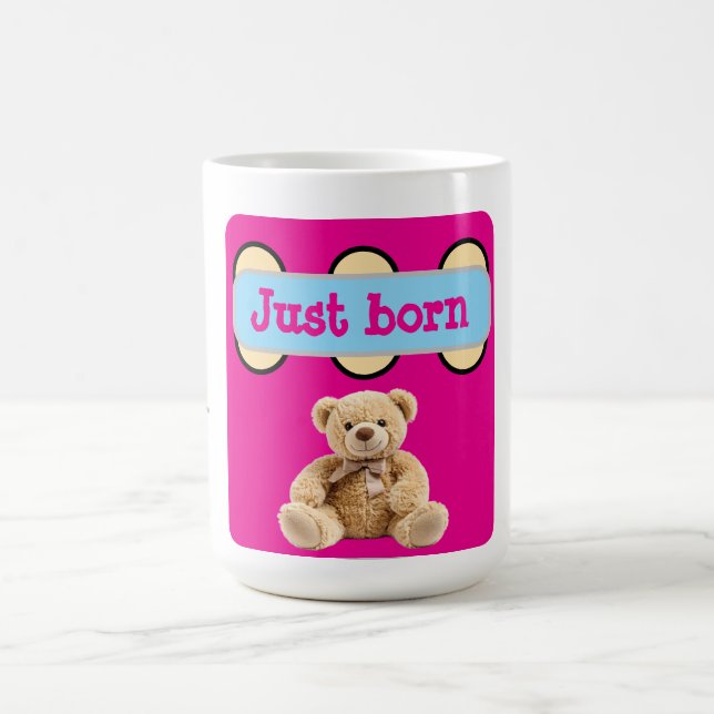 Caneca De Café Design de Urso de Pelúcia Recém-Nascido (Centro)