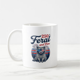 Caneca De Café Design de vetor patriótico de guaxinim selvagem 25