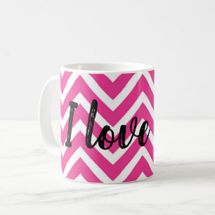 Caneca De Café Design de zigzag rosa