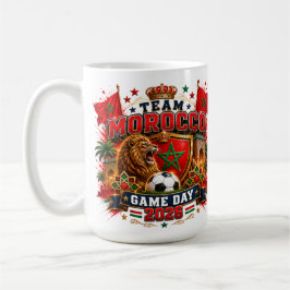 Caneca De Café Design Dia de Jogo da Equipe Marrocos 2026 Fã de F
