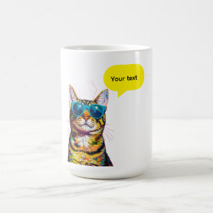 Caneca De Café Design Divertido de Balão de Fala de Gato