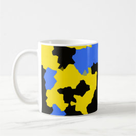 Caneca De Café Design do abstrato preto amarelo