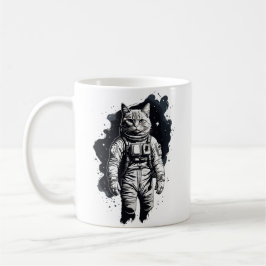 Caneca De Café Design do Astronauta de Tinta Preta