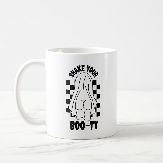 Caneca De Café Design do Bumbum fantasma - "Shake Your Boo-ty" (Esquerda)