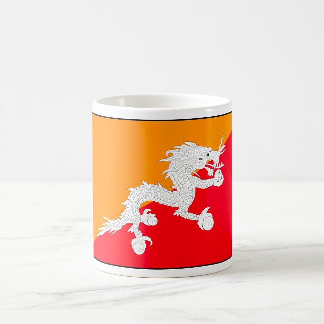 Caneca De Café Design do Butão com Dragão Branco (Criador carregado)