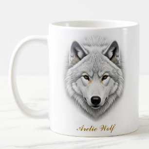 Caneca De Café Design do Café do Lobo Ártico de Dois Lados