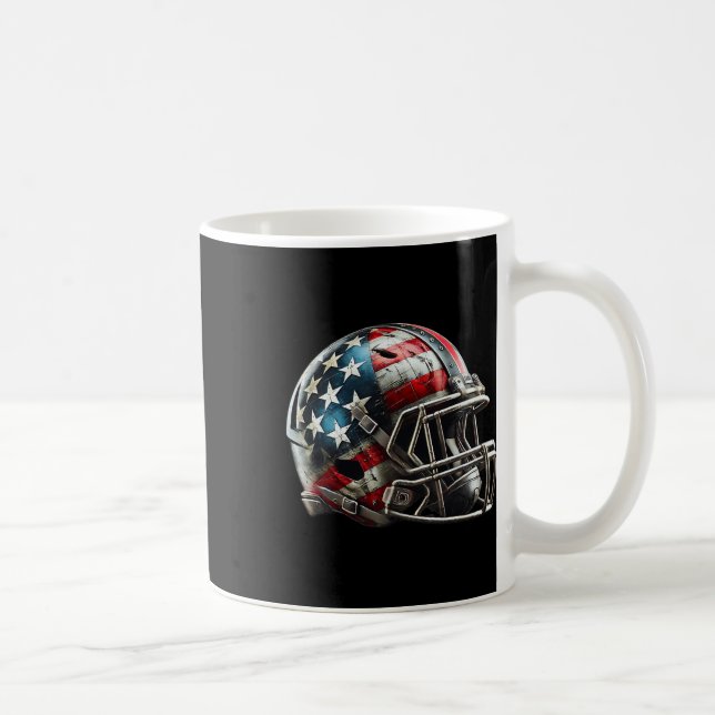 Caneca De Café Design do Capacete Patriótico Americano de Futebol (Direita)