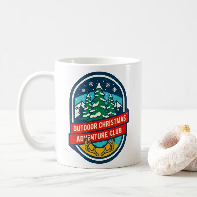 Caneca De Café Design do Clube de Aventura de Natal do Exterior (Com Donut)