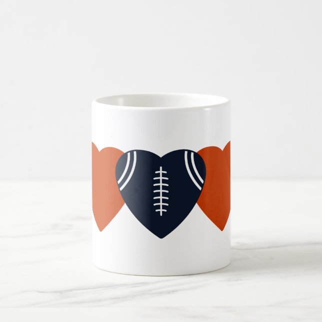Caneca De Café Design do Coração de Futebol de Chicago Bears (Centro)