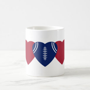 Caneca De Café Design do Coração de Futebol dos Giants de Nova Io