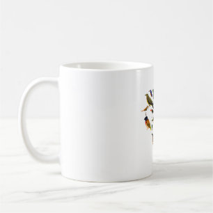 Caneca De Café design do coração do pássaro