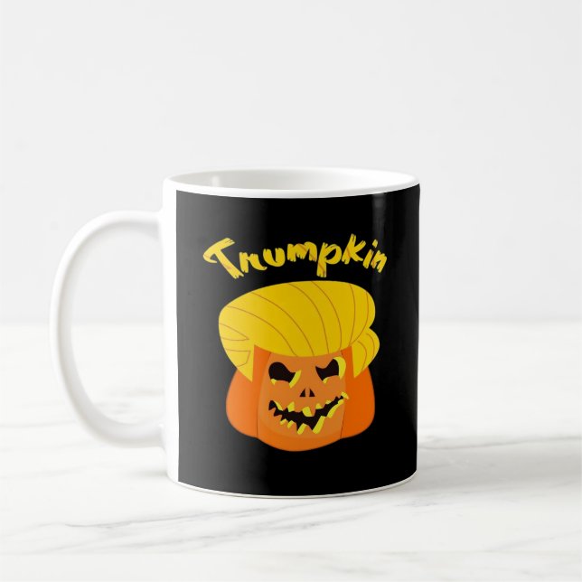 Caneca De Café Design do Dia das Bruxas de Abóbora Trumpkin - Slo (Esquerda)