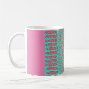Caneca De Café Design do globo rosa pálido e azul-bebê