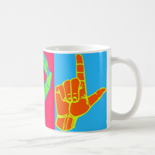 Caneca De Café Design do linguagem gestual de LOL ASL