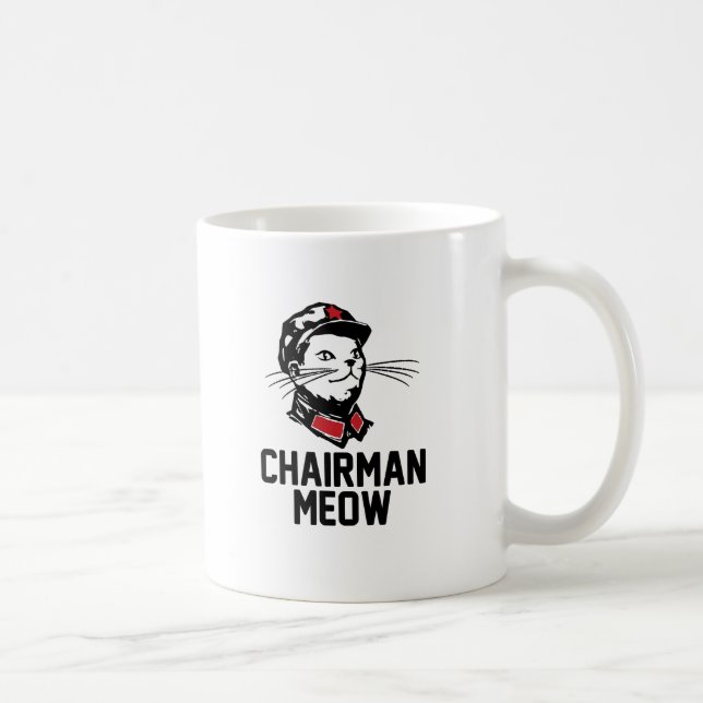 Caneca De Café Design do Meow do presidente (Mao) (Direita)