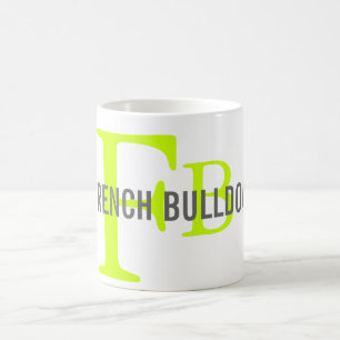 Caneca De Café Design do monograma da raça do buldogue francês